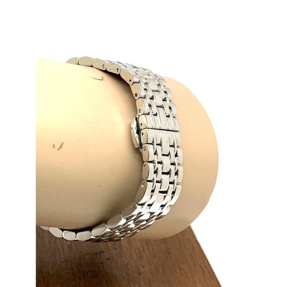 Bulova Women's Watch 96P202 Quartz Black Dial Diamond Quadra Tank Silver Steel - Picture 10 of 14